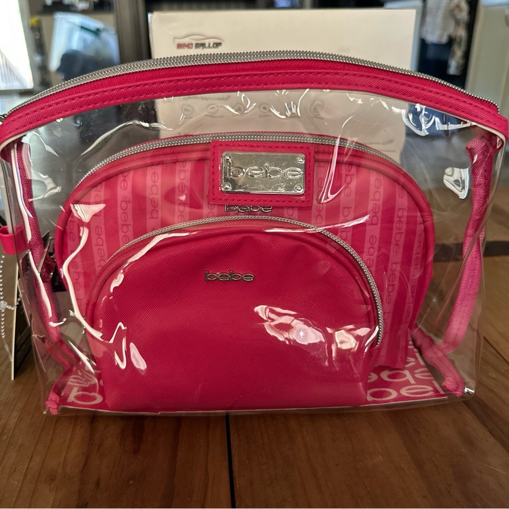 Bebe Hot Pink Cosmetic Bag Set